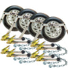 VULCAN Car Tie Down with Chain Anchors - Flat Bed Side Rail - 3,300 Pound Safe Working Load
