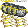 VULCAN Car Tie Down with Chain Anchors - Flat Bed Side Rail - 3,300 Pound Safe Working Load