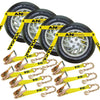 VULCAN Car Tie Down with Chain Anchors - Flat Bed Side Rail - 3,300 Pound Safe Working Load