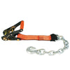 VULCAN Car Tie Down with Chain Anchors - Flat Bed Side Rail - 3,300 Pound Safe Working Load