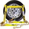 VULCAN Car Tie Down with Chain Anchors - Flat Bed Side Rail - 3,300 Pound Safe Working Load