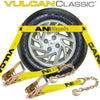 VULCAN Car Tie Down with Chain Anchors - Flat Bed Side Rail - 3,300 Pound Safe Working Load