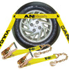 VULCAN Car Tie Down with Chain Anchors - Flat Bed Side Rail - 3,300 Pound Safe Working Load