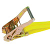 VULCAN Car Tie Down with Chain Anchors - Flat Bed Side Rail - 4 Pack - Classic Yellow - 3,300 Pound Safe Working Load