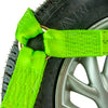 VULCAN Car Tie Down with Chain Anchors - Side Rail - 4 Pack - High-Viz - 3,300 Pound Safe Working Load