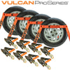 VULCAN Car Tie Down with Snap Hooks - Side Rail - 4 Pack - PROSeries - 3,300 Pound Safe Working Load