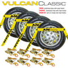 VULCAN Car Tie Down with Snap Hooks - Flat Bed Side Rail - 4 Pack - Classic Yellow - 3,300 Pound Safe Working Load