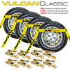 VULCAN Car Tie Down with Snap Hooks - Flat Bed Side Rail - 4 Pack - Classic Yellow - 3,300 Pound Safe Working Load