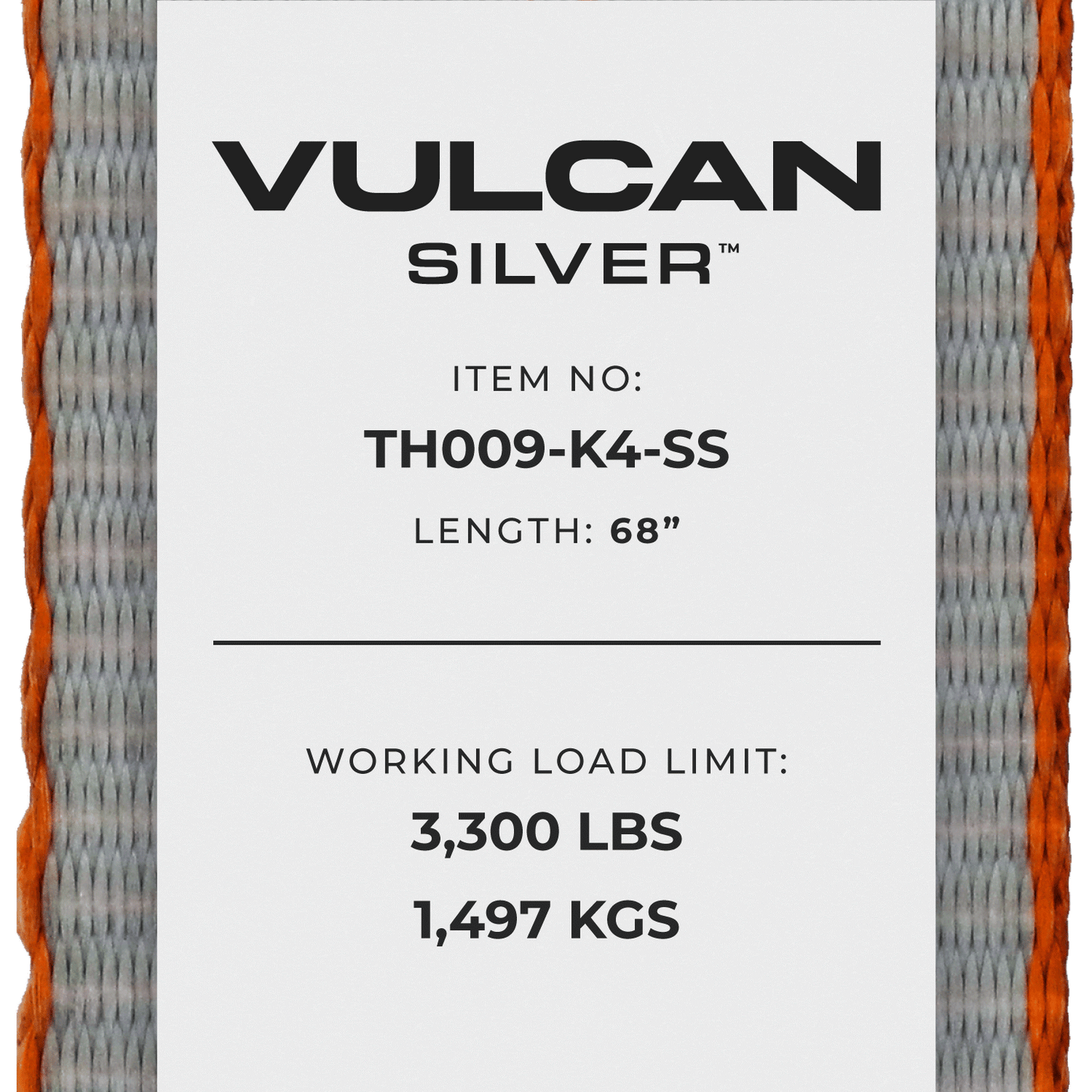 VULCAN Car Tie Down with Snap Hooks - Side Rail - 4 Pack - Silver Series - 3,300 Pound Safe Working Load