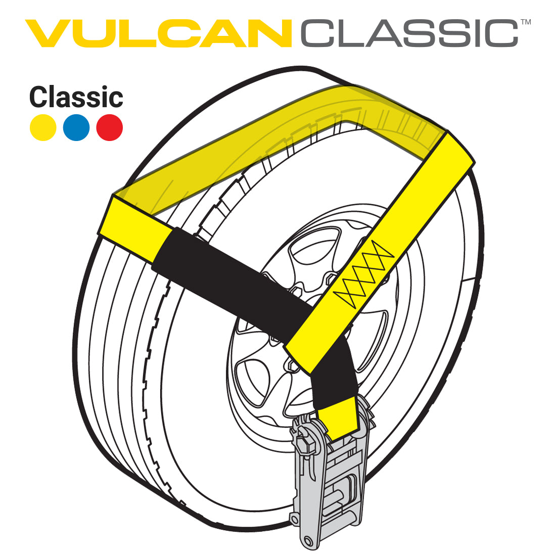 VULCAN Wheel Dolly Tire Harness - Flat Snap Hook - 84 Inch - Blue - 1,665 Pound Safe Working Load