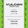 VULCAN Wheel Dolly Tire Harness with Universal O-Ring - 2 Inch x 96 Inch - 4 Pack - High-Viz - 3,300 Pound Safe Working Load - Straps Only - Ratchets Sold Separately