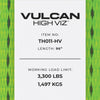 VULCAN Wheel Dolly Tire Harness with Universal O-Ring - 2 Inch x 96 Inch - 4 Pack - High-Viz - 3,300 Pound Safe Working Load - Straps Only - Ratchets Sold Separately