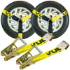 VULCAN Car Tie Down - Flat Hooks - Lasso Style - 2 Inch x 96 Inch - 3,300 Pound Safe Working Load