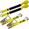VULCAN Car Tie Down - Flat Hooks - Lasso Style - 2 Inch x 96 Inch - 3,300 Pound Safe Working Load