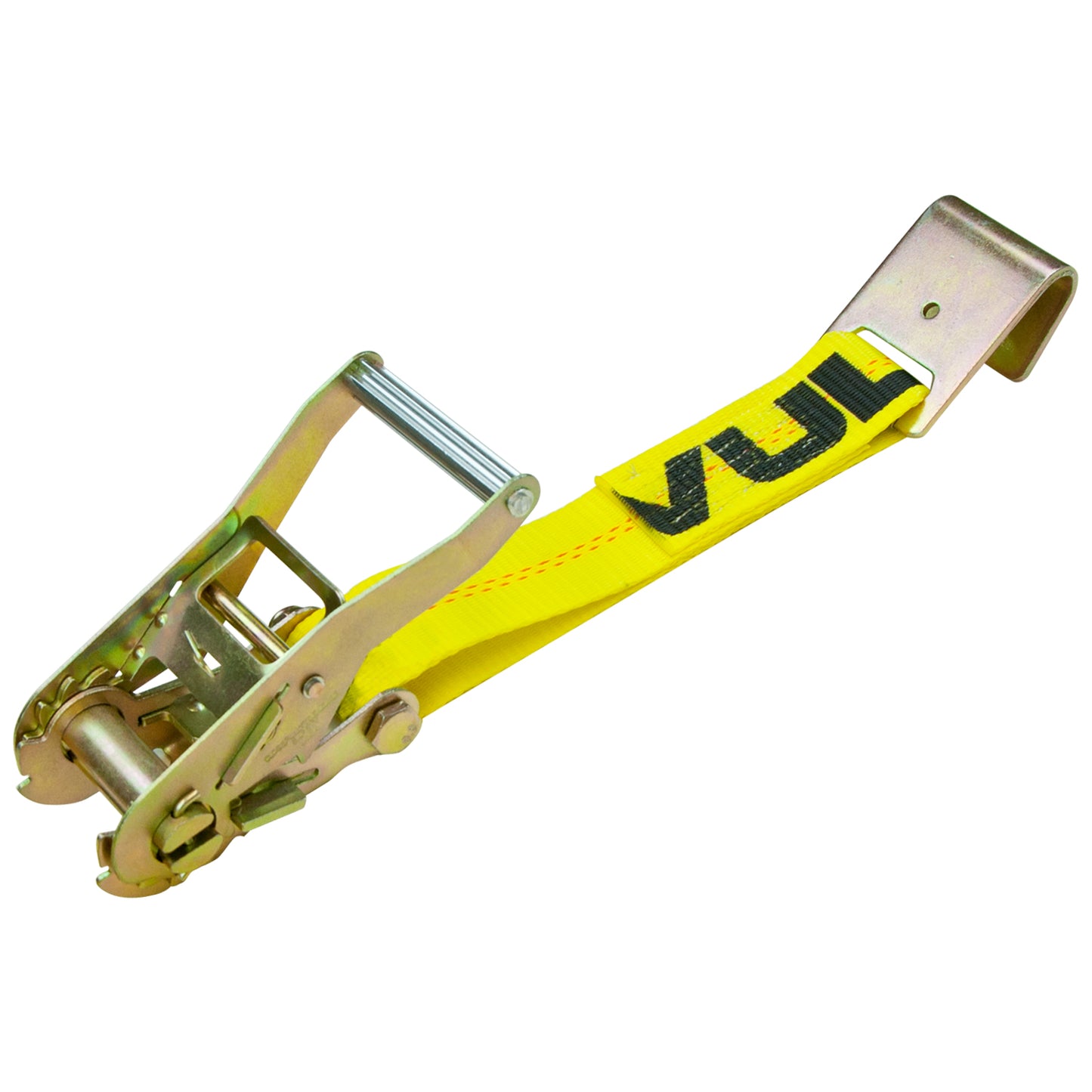 VULCAN Car Tie Down - Flat Hooks - Lasso Style - 2 Inch x 96 Inch - 2 Pack - Classic Yellow - 3,300 Pound Safe Working Load