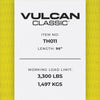 VULCAN Car Tie Down - Flat Hooks - Lasso Style - 2 Inch x 96 Inch - 3,300 Pound Safe Working Load