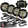 VULCAN Car Tie Down with Chain Anchors - Lasso Style - 2 Inch x 96 Inch - 3,300 Pound Safe Working Load