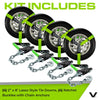 VULCAN Car Tie Down with Chain Anchors - Lasso Style - 2 Inch x 96 Inch - 3,300 Pound Safe Working Load