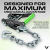 VULCAN Car Tie Down with Chain Anchors - Lasso Style - 2 Inch x 96 Inch - 3,300 Pound Safe Working Load