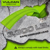 VULCAN Car Tie Down with Chain Anchors - Lasso Style - 2 Inch x 96 Inch - 4 Pack - High-Viz - 3,300 Pound Safe Working Load