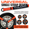 VULCAN Car Tie Down with Chain Anchors - Lasso Style - 2 Inch x 96 Inch - 3,300 Pound Safe Working Load