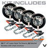 VULCAN Car Tie Down with Chain Anchors - Lasso Style - 2 Inch x 96 Inch - 3,300 Pound Safe Working Load