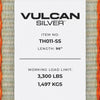 VULCAN Car Tie Down with Chain Anchors - Lasso Style - 2 Inch x 96 Inch - 4 Pack - Silver Series - 3,300 Pound Safe Working Load