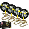 VULCAN Car Tie Down with Chain Anchors - Lasso Style - 2 Inch x 96 Inch - 3,300 Pound Safe Working Load