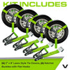 VULCAN Car Tie Down - Flat Hooks - Lasso Style - 2 Inch x 96 Inch - 3,300 Pound Safe Working Load