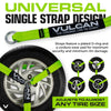VULCAN Car Tie Down - Flat Hooks - Lasso Style - 2 Inch x 96 Inch - 3,300 Pound Safe Working Load