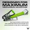 VULCAN Car Tie Down - Flat Hooks - Lasso Style - 2 Inch x 96 Inch - 3,300 Pound Safe Working Load