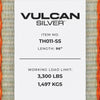 VULCAN Car Tie Down with Flat Hooks - Lasso Style - 2 Inch x 96 Inch - 4 Pack - Silver Series - 3,300 Pound Safe Working Load