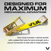 VULCAN Car Tie Down - Flat Hooks - Lasso Style - 2 Inch x 96 Inch - 3,300 Pound Safe Working Load