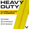 VULCAN Car Tie Down - Flat Hooks - Lasso Style - 2 Inch x 96 Inch - 3,300 Pound Safe Working Load