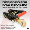 VULCAN Car Tie Down with Snap Hooks - Lasso Style - 2 Inch x 96 Inch - 3,300 Pound Safe Working Load