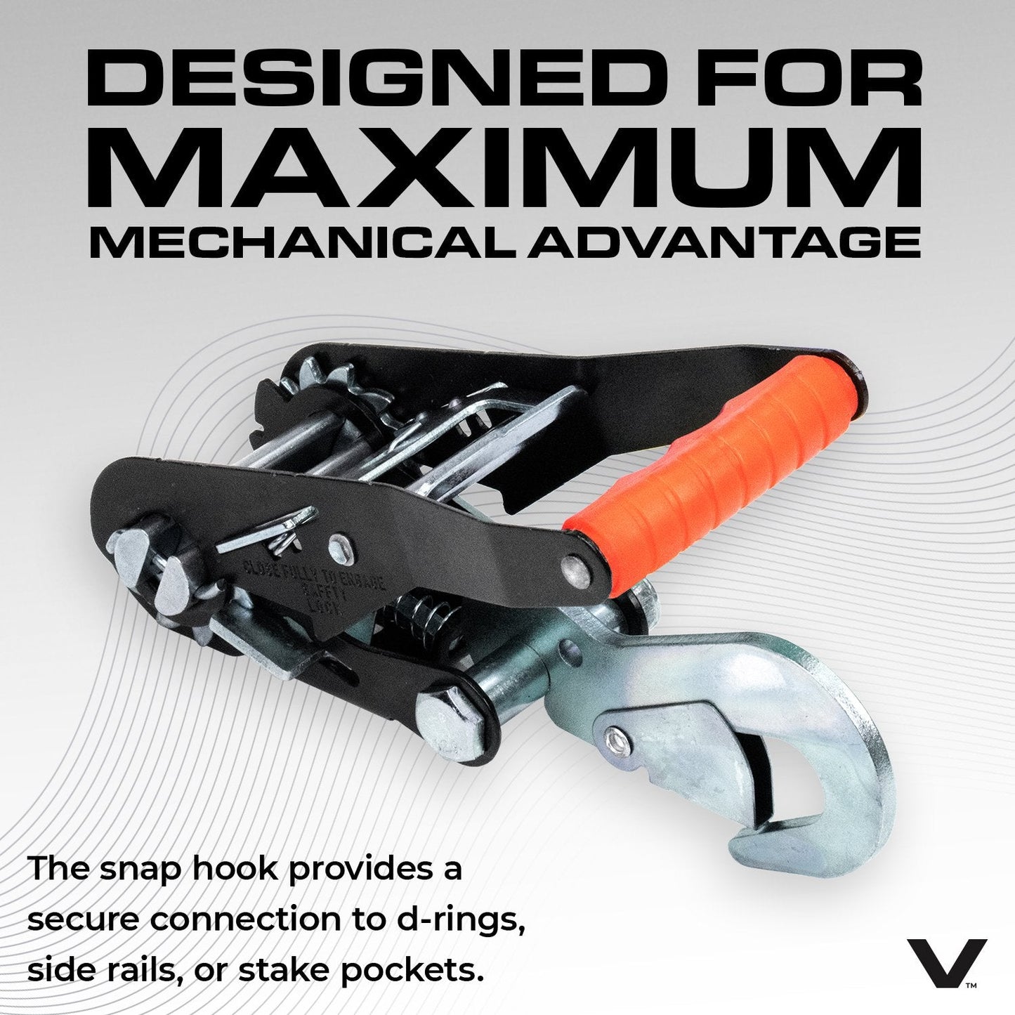 VULCAN Car Tie Down with Snap Hooks - Lasso Style - 2 Inch x 96 Inch - 3,300 Pound Safe Working Load