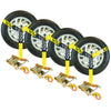 VULCAN Car Tie Down with Snap Hooks - Lasso Style - 2 Inch x 96 Inch - 3,300 Pound Safe Working Load