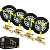 VULCAN Car Tie Down with Snap Hooks - Lasso Style - 2 Inch x 96 Inch - 3,300 Pound Safe Working Load