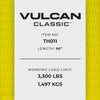VULCAN Car Tie Down with Snap Hooks - Lasso Style - 2 Inch x 96 Inch - 4 Pack - Classic Yellow - 3,300 Pound Safe Working Load