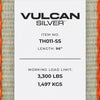 VULCAN Wheel Dolly Tire Harness with Universal O-Ring - Lasso Style - 2 Inch x 96 Inch - 4 Pack - Silver Series - 3,300 Pound Safe Working Load- Straps Only - Ratchets Sold Separately