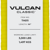 VULCAN Car Tie Down with Flat Hooks - Lasso Style - 2 Inch x 96 Inch - 4 Pack - Classic Yellow - 3,300 Pound Safe Working Load