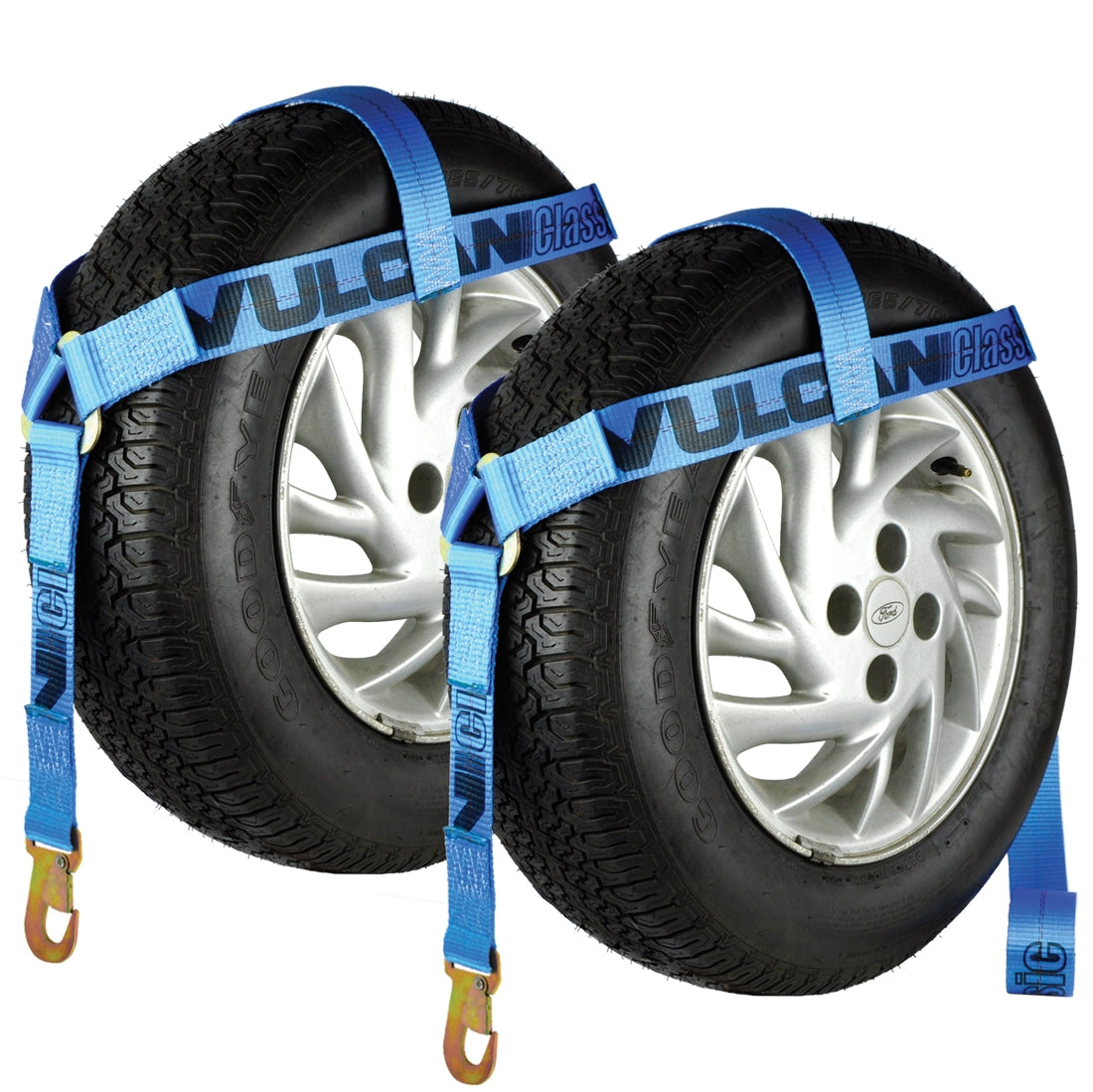 VULCAN Wheel Lift Harnesses with Snap Hooks - Bonnet Style - 2 Pack - Classic Blue - 1,600 Pound Safe Working Load