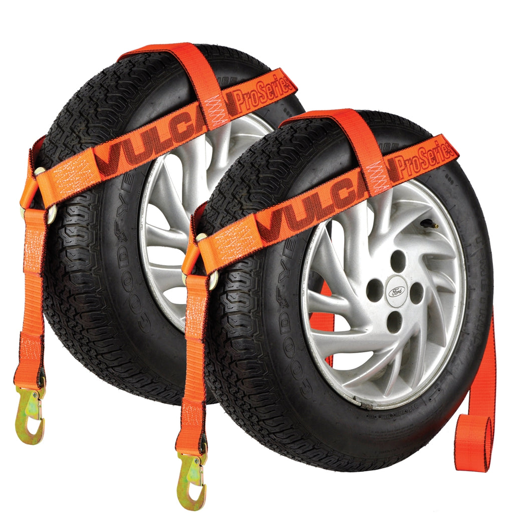 VULCAN Wheel Lift Harnesses with Snap Hooks - Bonnet Style - 2 Pack - PROSeries - 1,600 Pound Safe Working Load