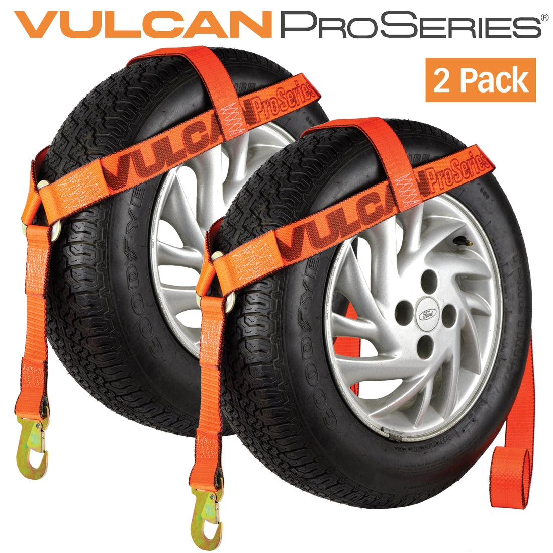 VULCAN Wheel Lift Harnesses with Snap Hooks - Bonnet Style - 2 Pack - PROSeries - 1,600 Pound Safe Working Load