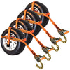 VULCAN Car Tie Down with Adjustable Loop - Chain Ratchet - 3,300 Pound Safe Working Load