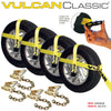 VULCAN Car Tie Down with Adjustable Loop - Chain Ratchet - 4 Pack - Classic Yellow - 3,300 Pound Safe Working Load