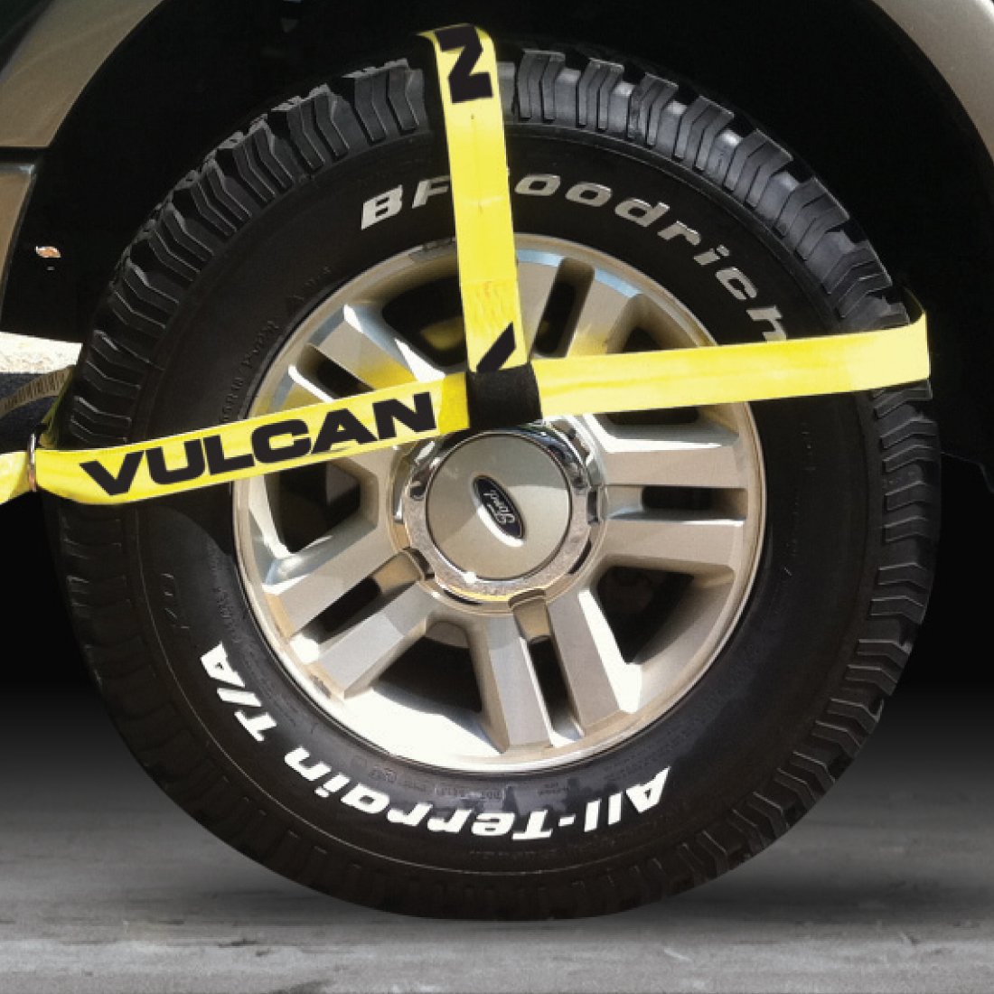 VULCAN Car Tie Down with Adjustable Loop - Chain Ratchet - 3,300 Pound Safe Working Load