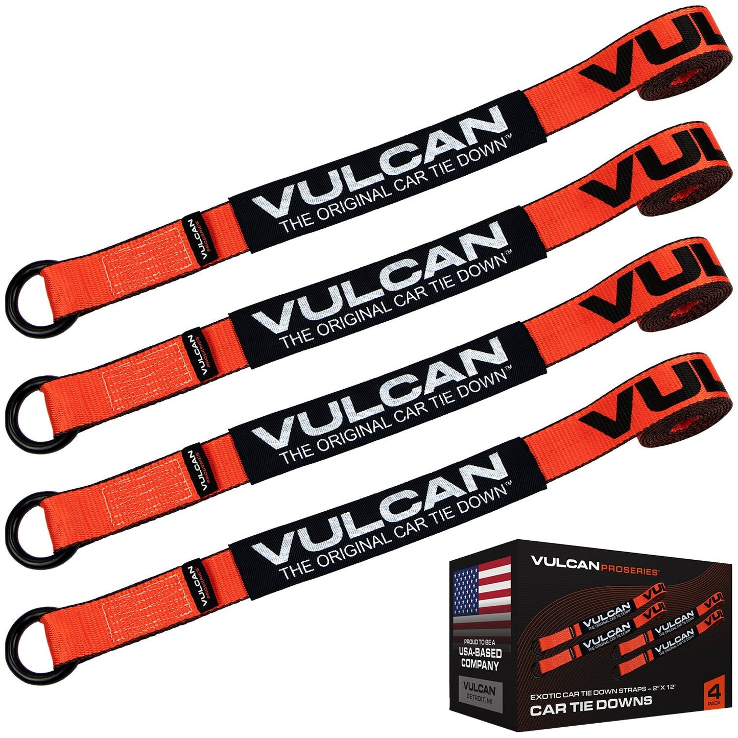 VULCAN Exotic Car Rim Tie Down Set