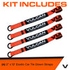 VULCAN Exotic Car Rim Tie Down Set - 2 Inch x 144 Inch - 4 Straps - PROSeries - 3,300 Pound Safe Working Load