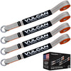 VULCAN Exotic Car Rim Tie Down Set - 2 Inch x 144 Inch - 4 Straps - Silver Series - 3,300 Pound Safe Working Load